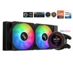 SAMA SM240 Black liquid Cooler 240mm ARGB AIO Radiator LCD Video Temperature Display Screen CPU