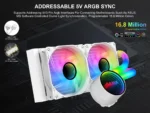 ⁦SAMA PS240mm Cpu Liquid Cooler ARGB 240 AIO With Infinity Mirror Aluminum PC⁩ - الصورة ⁦5⁩