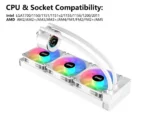 SAMA T360 White liquid Cooler 360mm ARGB AIO Radiator LCD Temperature Display Screen CPU - Image 2