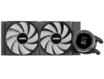 ⁦SAMA SM240 Black liquid Cooler 240mm ARGB AIO Radiator LCD Video Temperature Display Screen CPU⁩ - الصورة ⁦6⁩