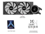 ⁦SAMA SM240 Black liquid Cooler 240mm ARGB AIO Radiator LCD Video Temperature Display Screen CPU⁩ - الصورة ⁦7⁩