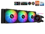 SAMA SM360 Black 360mm Liquid Water AIO CPU Cooler For Gaming PC Computer with Screen LCD Display