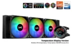 ⁦SAMA T360 Black liquid Cooler 360mm ARGB AIO Radiator LCD Temperature Display Screen CPU⁩ - الصورة ⁦4⁩