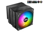 ⁦SAMA 6PDW ARGB Black CPU Air Cooler 120mm Cooling Fan⁩ - الصورة ⁦5⁩