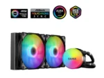 ⁦SAMA SI240 Black Liquid Cooler 240mm AIO Radiator Addressable RGB PWM Fan CPU cooler for Intel AMD PC Case⁩ - الصورة ⁦2⁩