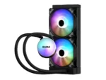 ⁦SAMA SI240 Black Liquid Cooler 240mm AIO Radiator Addressable RGB PWM Fan CPU cooler for Intel AMD PC Case⁩ - الصورة ⁦8⁩