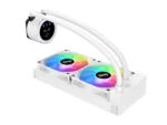 ⁦SAMA SM240 White liquid Cooler 240mm White with ARGB AIO Radiator LCD Video Temperature Display Screen, PC⁩ - الصورة ⁦2⁩