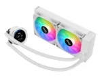 ⁦SAMA SM240 White liquid Cooler 240mm White with ARGB AIO Radiator LCD Video Temperature Display Screen, PC⁩ - الصورة ⁦3⁩