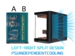 ⁦SAMA 2851 ATX Mid-Tower PC Gaming Case, High-Airflow, Sturdy Curved Tempered Glass Front, 4 ARGB PWM Fan Pre-installed with Fan Hub, Black⁩ - الصورة ⁦6⁩