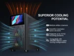 ⁦SAMA V-play ATX Mid Tower High-end Gaming Computer PC Case With 8-inch LCD Display, Tempered Glass Side Panels, Supports Multiple Cooling Configurations Black⁩ - الصورة ⁦4⁩