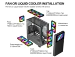 ⁦SAMA V-play ATX Mid Tower High-end Gaming Computer PC Case With 8-inch LCD Display, Tempered Glass Side Panels, Supports Multiple Cooling Configurations Black⁩ - الصورة ⁦5⁩