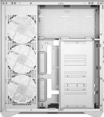 ⁦SAMA V Cool White Steel / Tempered Glass USB3.0/Type C ATX Full Tower Gaming Computer Case w/5 x ARGB Fans (Pre-Installed)⁩ - الصورة ⁦5⁩