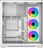 ⁦SAMA V Cool White Steel / Tempered Glass USB3.0/Type C ATX Full Tower Gaming Computer Case w/5 x ARGB Fans (Pre-Installed)⁩ - الصورة ⁦6⁩
