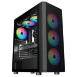SAMA 3311B ATX Mid-Tower Case with 4x120mm Fans, Black