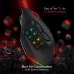 ⁦Redragon M811 Aatrox MMO Gaming Mouse, 15 Programmable Buttons Wired RGB Mouse w/Ergonomic Natural Grip Build, 10 Side Macro Keys, Software Supports DIY Keybinds & Backlit⁩ - الصورة ⁦5⁩