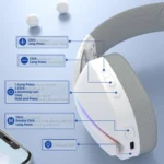 ⁦ATTACK SHARK L90 Foldable RGB Ultra-Light Tri-Mode Gaming Headset⁩ - الصورة ⁦2⁩