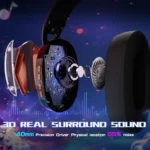 ⁦ATTACK SHARK L60 Ultra-Light Tri-Mode Gaming Headset Black⁩ - الصورة ⁦6⁩