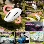 ATTACK SHARK G3 Tri-mode Wireless Gaming Mouse 25000 DPI Ultra Lightweight WHITE - Image 10