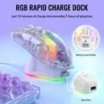 ATTACK SHARK X2PRO Wireless Gaming Mouse with Charging Dock White - Image 3