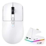 ATTACK SHARK X6 Three Modes Gaming Mouse With Charging Dock WHITE