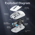 ⁦ATTACK SHARK X6 Three Modes Gaming Mouse With Charging Dock WHITE⁩ - الصورة ⁦5⁩
