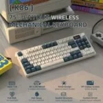⁦ATTACK SHARK K86 Wireless Mechanical Keyboard white⁩ + blue - Image 2