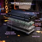 ⁦ATTACK SHARK X68 PRO HE Rapid Trigger Keyboard Magnetic Switch⁩ - Image 13