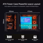 SAMA 2851A ATX Mid-Tower Gaming Case (With 4-ARGB Pre-installed fans & Fan Hub) - Black