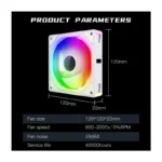⁦Jungle Leopard Interstellar V3 ARGB 120mm Reversible (3-Pack Fans) – White⁩ - الصورة ⁦4⁩