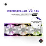 ⁦Jungle Leopard Interstellar V3 ARGB 120mm Reversible (3-Pack Fans) – White⁩ - الصورة ⁦2⁩