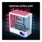 ⁦Jungle Leopard AC-02 ATX Mid Tower Gaming Case With LCD Display (Without Fans) – White⁩ - الصورة ⁦5⁩