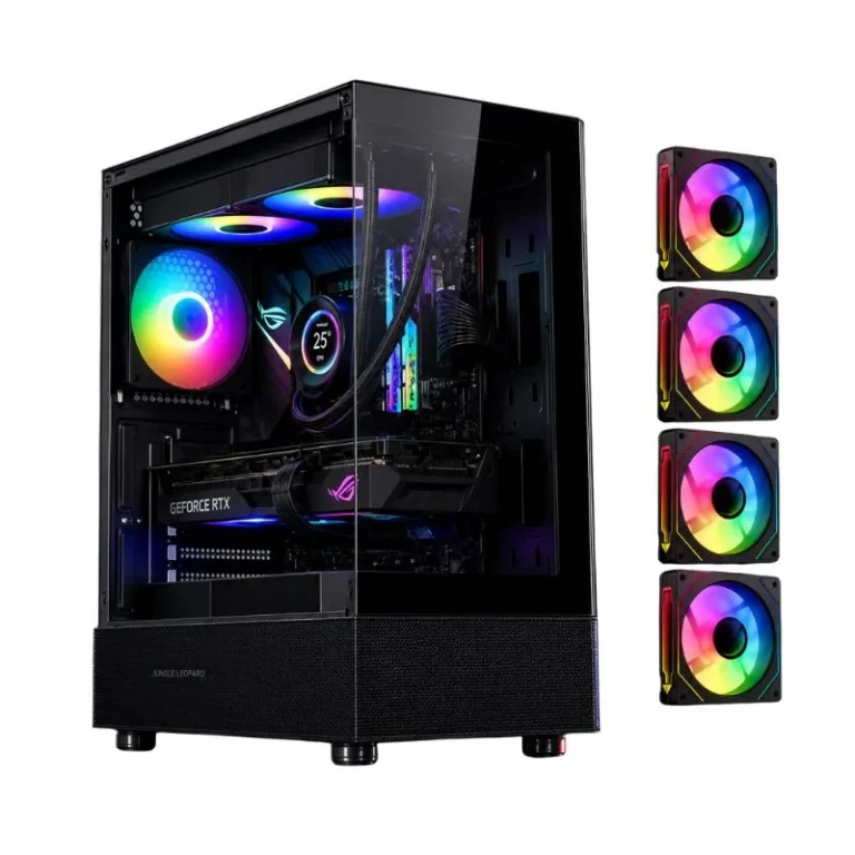 SAMA Neview 3321 ATX Mid Tower Gaming Case (4-ARGB Pre-installed fans & Hub Control) - Black